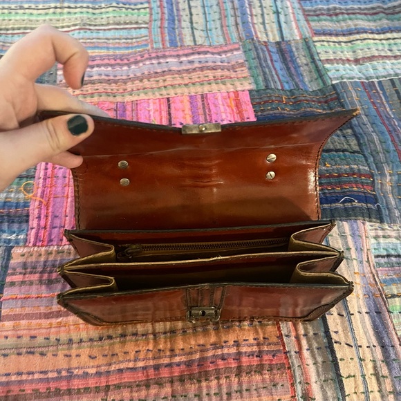VINTAGE Boxy Leather Wallet/Mini Purse - Picture 3 of 4